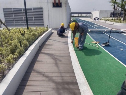 ลู่วิ่งลอยฟ้า - พื้นโพลีไวนิลคละสีชนิดเคลือบแข็ง - บารมี